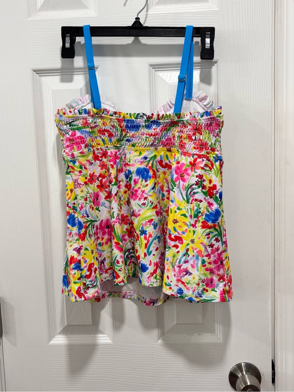 ☀️Floral Print Swim Tankini with Adjustable Straps - Multi - Picture 3 of 9